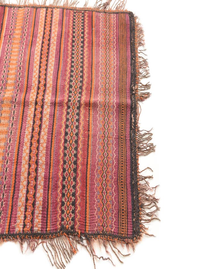 Detail image of 2' 10 x 4'  Hand Woven Kilim Afghan Wool Rug