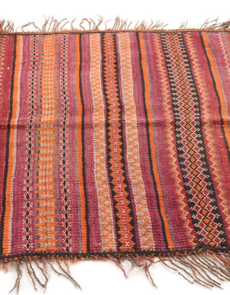 Detail image of 2' 10 x 4'  Hand Woven Kilim Afghan Wool Rug