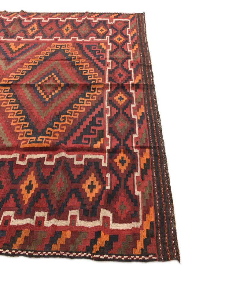 Detail image of 7' x 10' 4  Hand Woven Kilim Afghan Wool Rug
