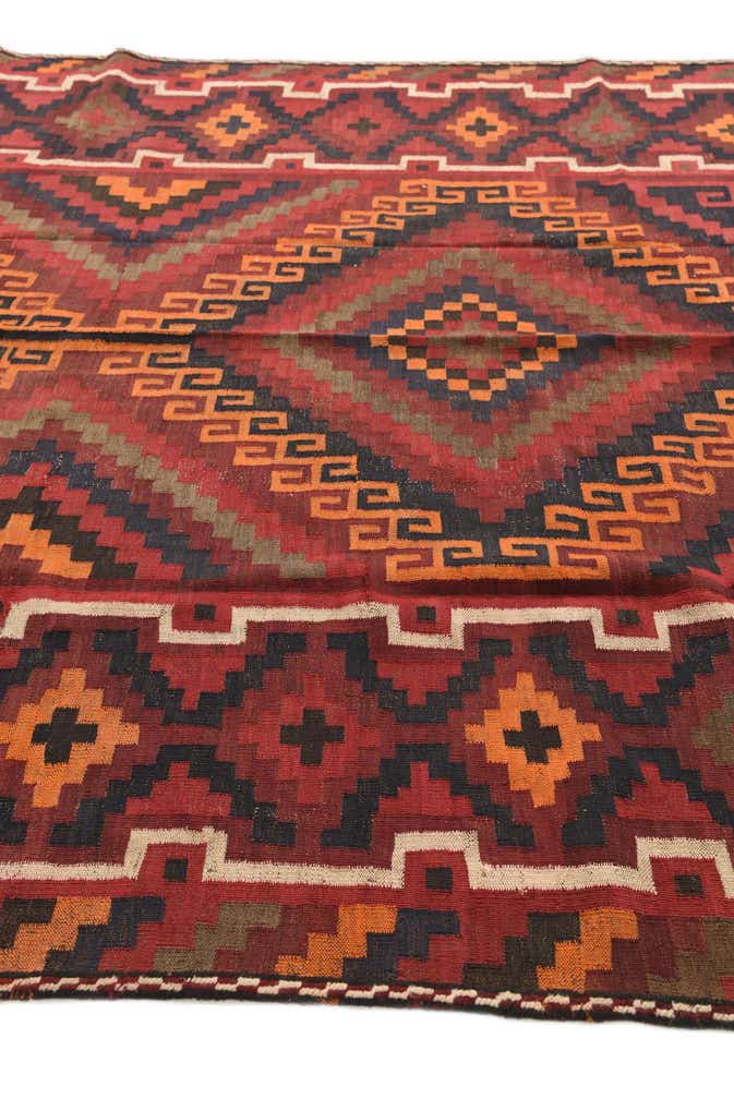 7' x 10' 4 Hand Woven Kilim Afghan Wool Rug