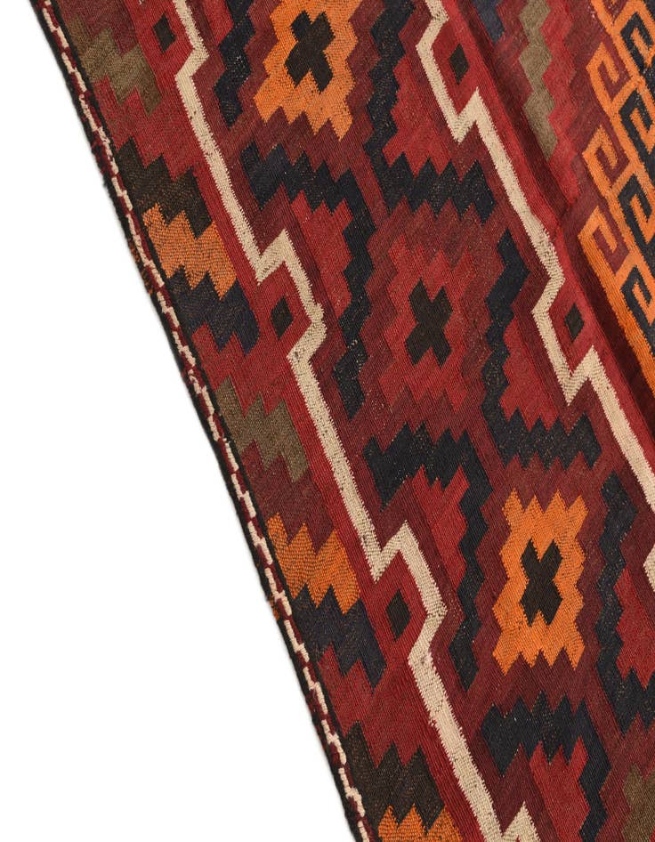 Detail image of 7' x 10' 4  Hand Woven Kilim Afghan Wool Rug