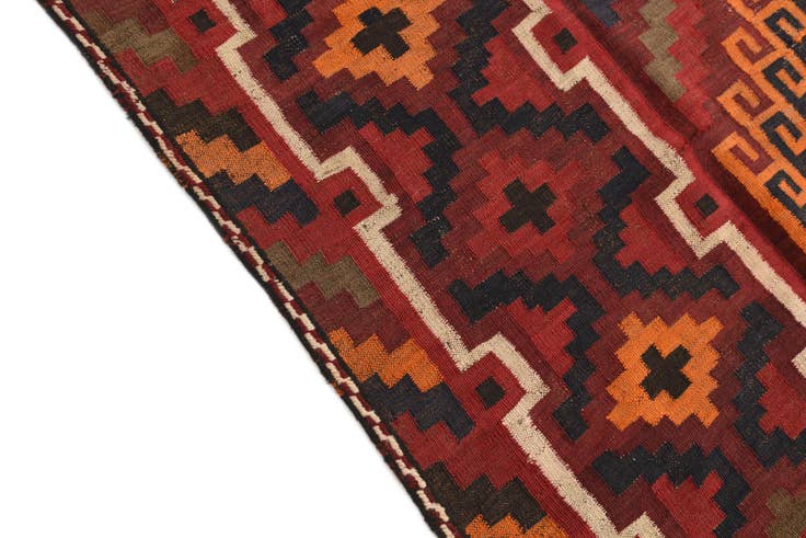 Detail image of 7' x 10' 4 Hand Woven Kilim Afghan Wool Rug