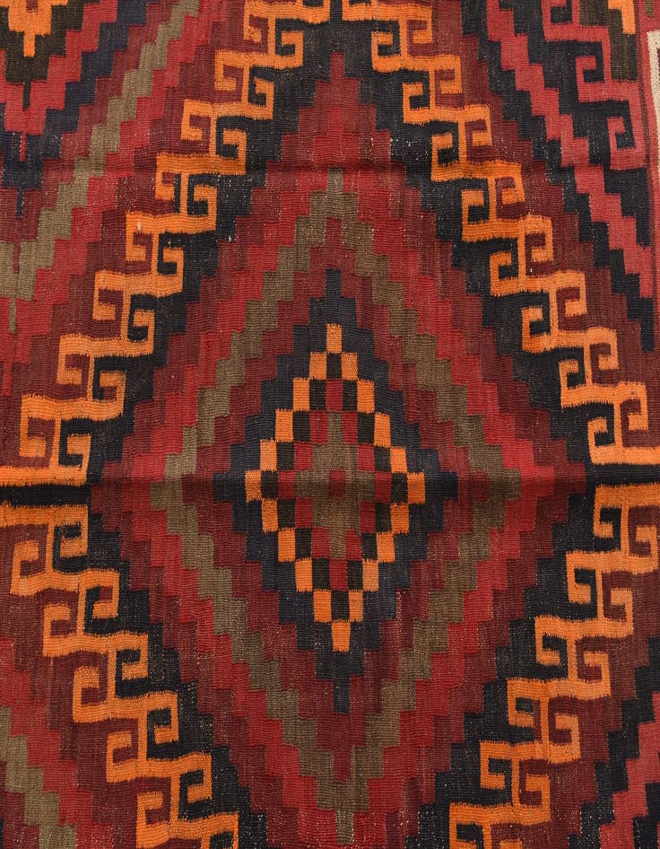 Detail image of 7' x 10' 4  Hand Woven Kilim Afghan Wool Rug