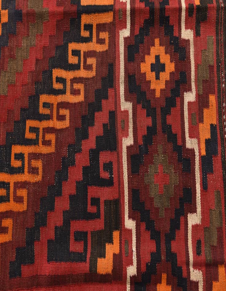 Detail image of 7' x 10' 4  Hand Woven Kilim Afghan Wool Rug