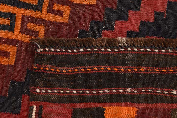 7' x 10' 4 Hand Woven Kilim Afghan Wool Rug