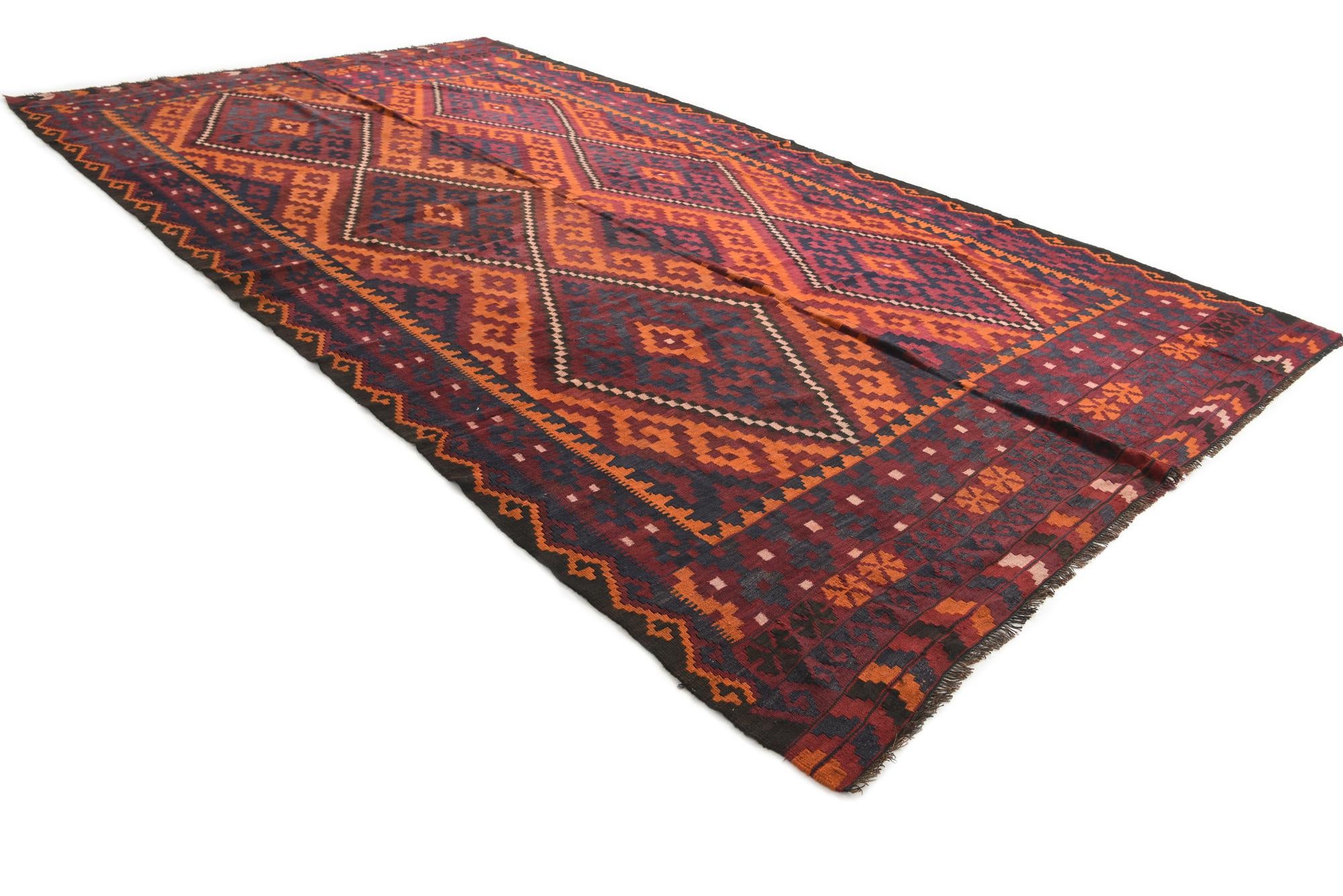 8' 10 x 15' 10 Hand Woven Kilim Afghan Wool Rug