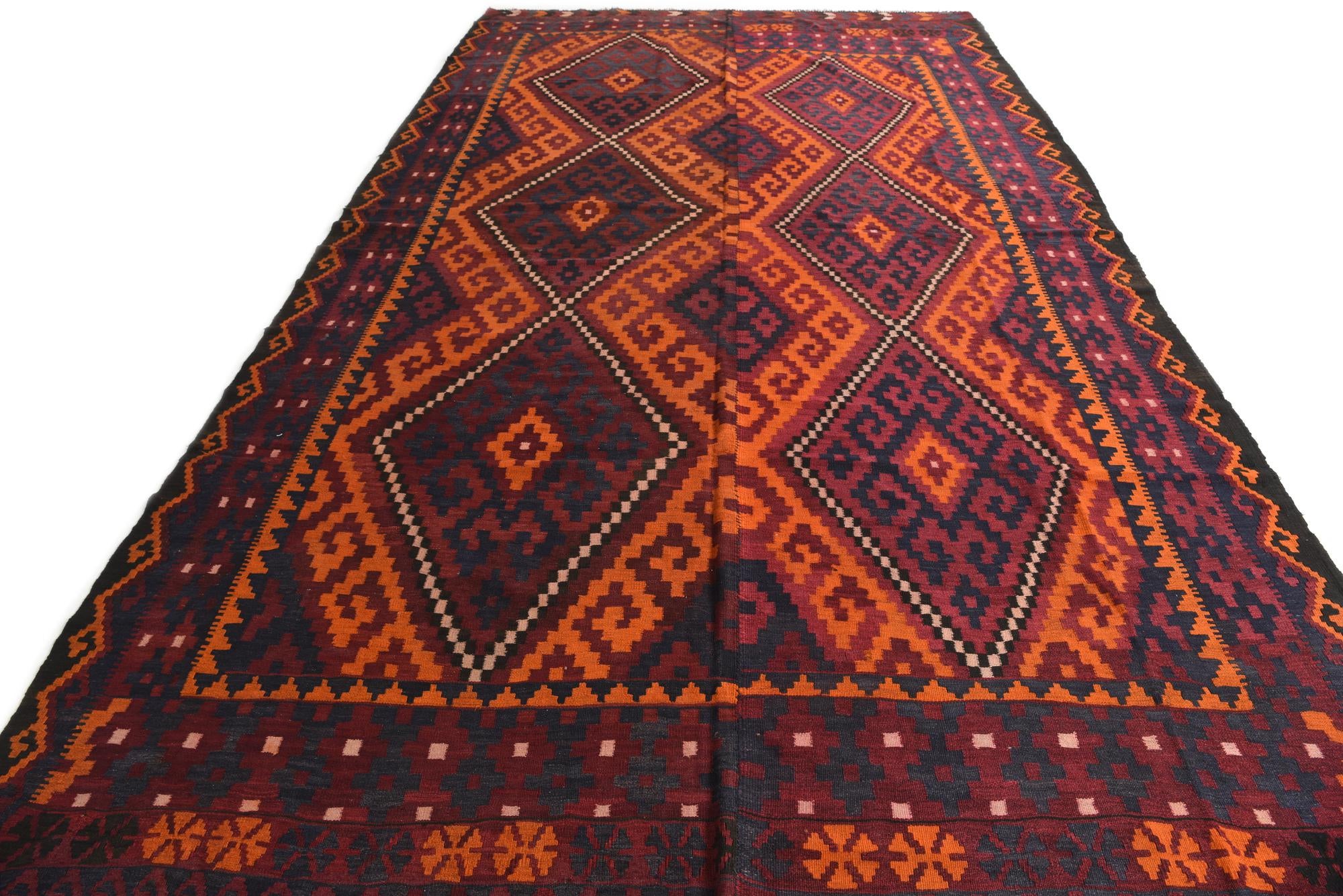 8' 10 x 15' 10 Hand Woven Kilim Afghan Wool Rug