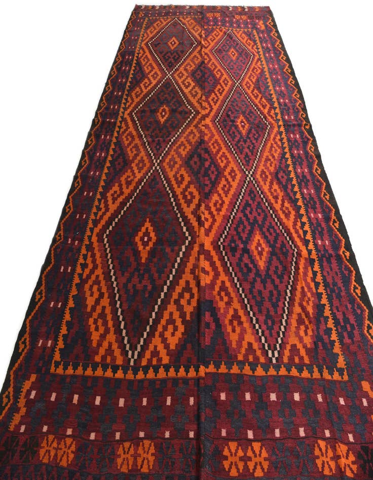 Detail image of 8' 10 x 15' 10  Hand Woven Kilim Afghan Wool Rug