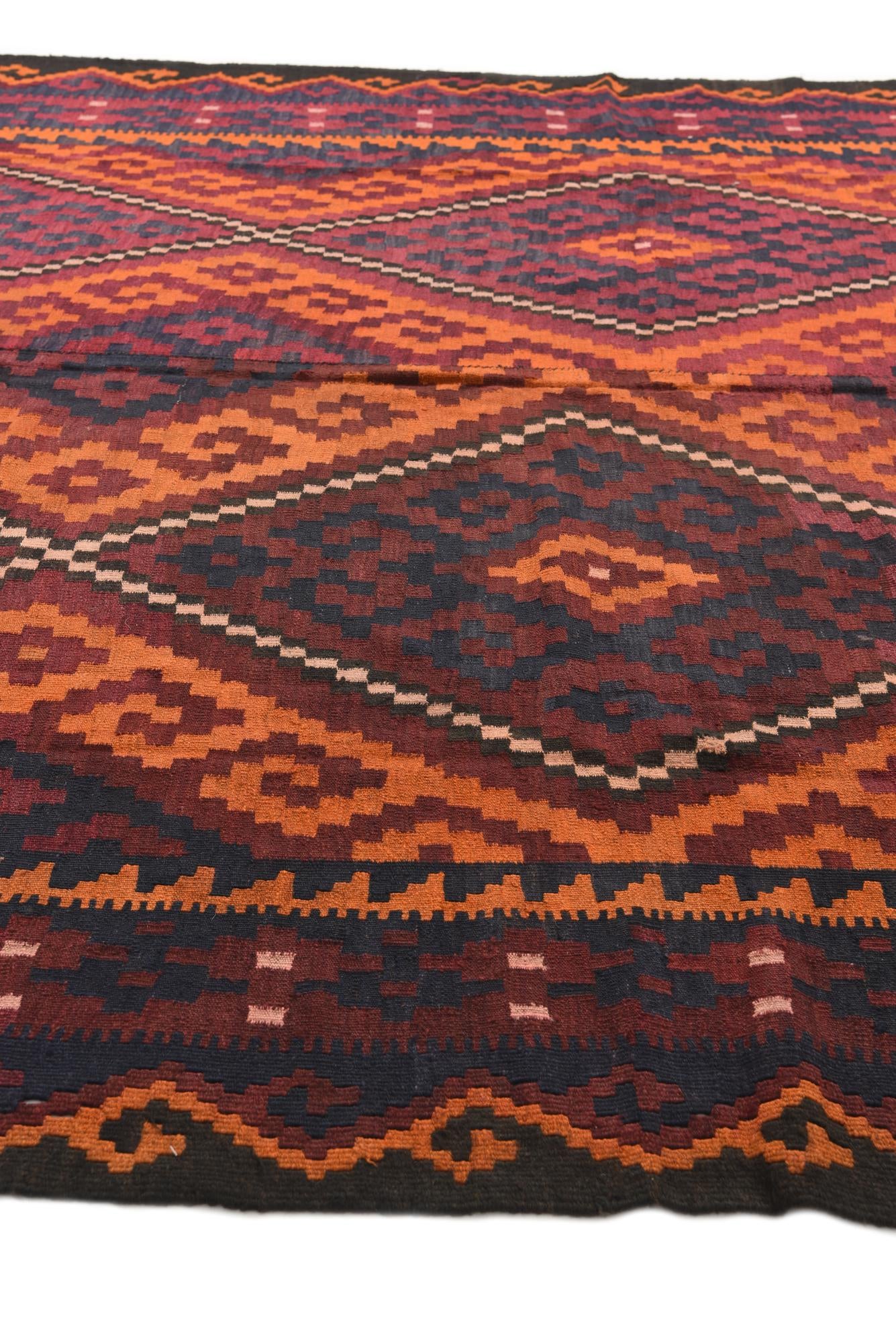 8' 10 x 15' 10 Hand Woven Kilim Afghan Wool Rug