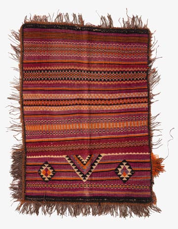 2' 10 x 4' Hand Woven Kilim Afghan Wool Rug