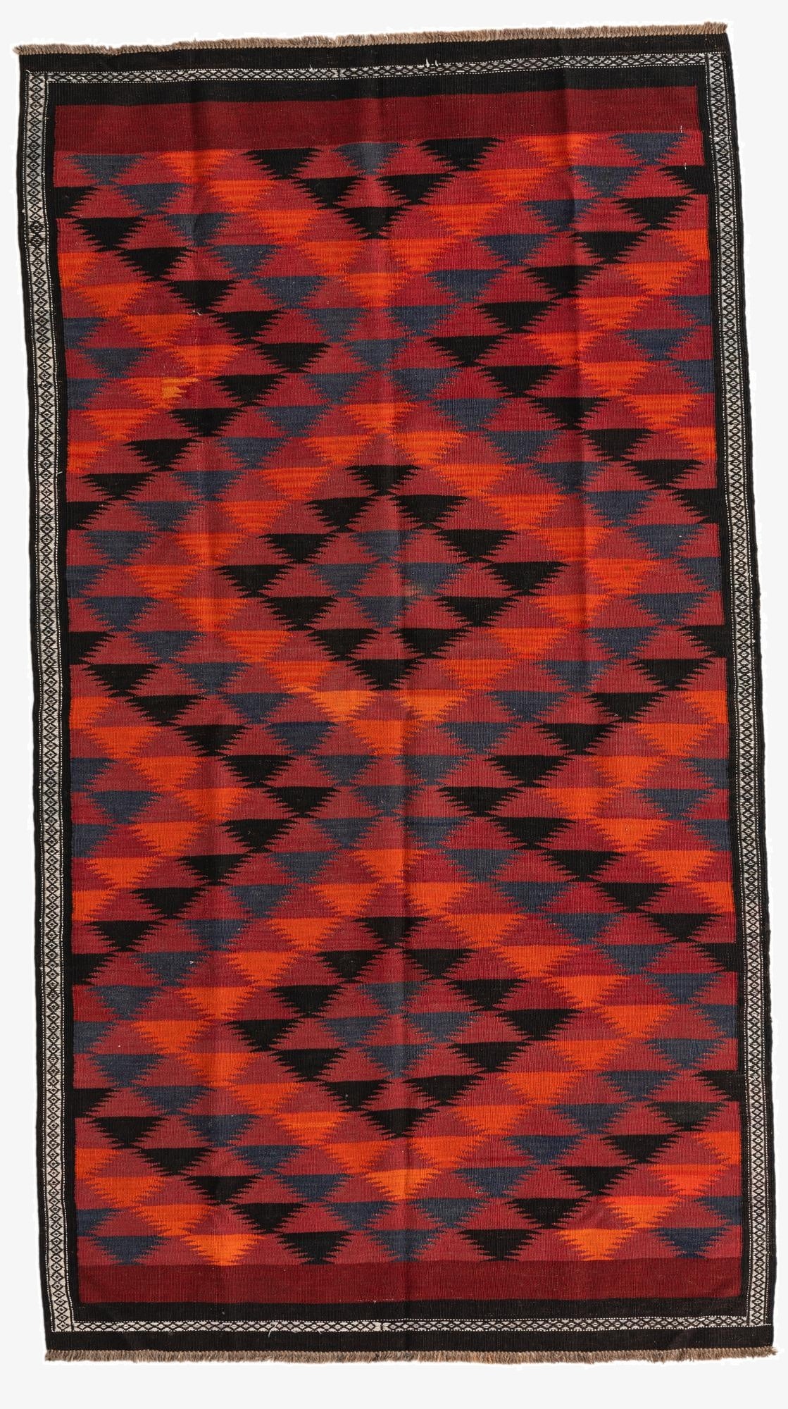 4' 3 x 7' 7  Hand Woven Kilim Afghan Wool Rug