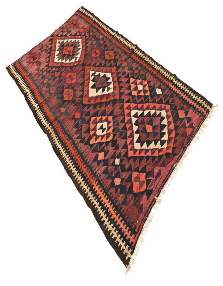 Detail image of 4' 9 x 7' 9 Hand Woven Kilim Fars Wool Rug