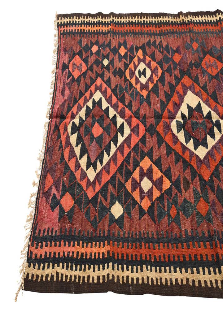 4' 9 x 7' 9 Hand Woven Kilim Fars Wool Rug