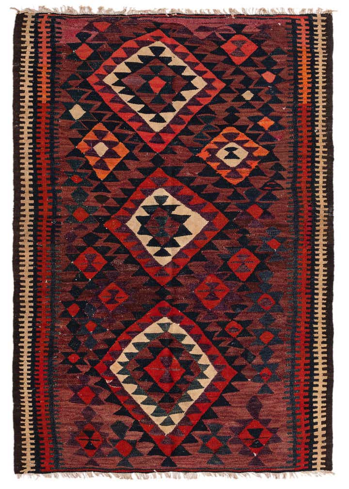 4' 9 x 7' 9 Hand Woven Kilim Fars Wool Rug