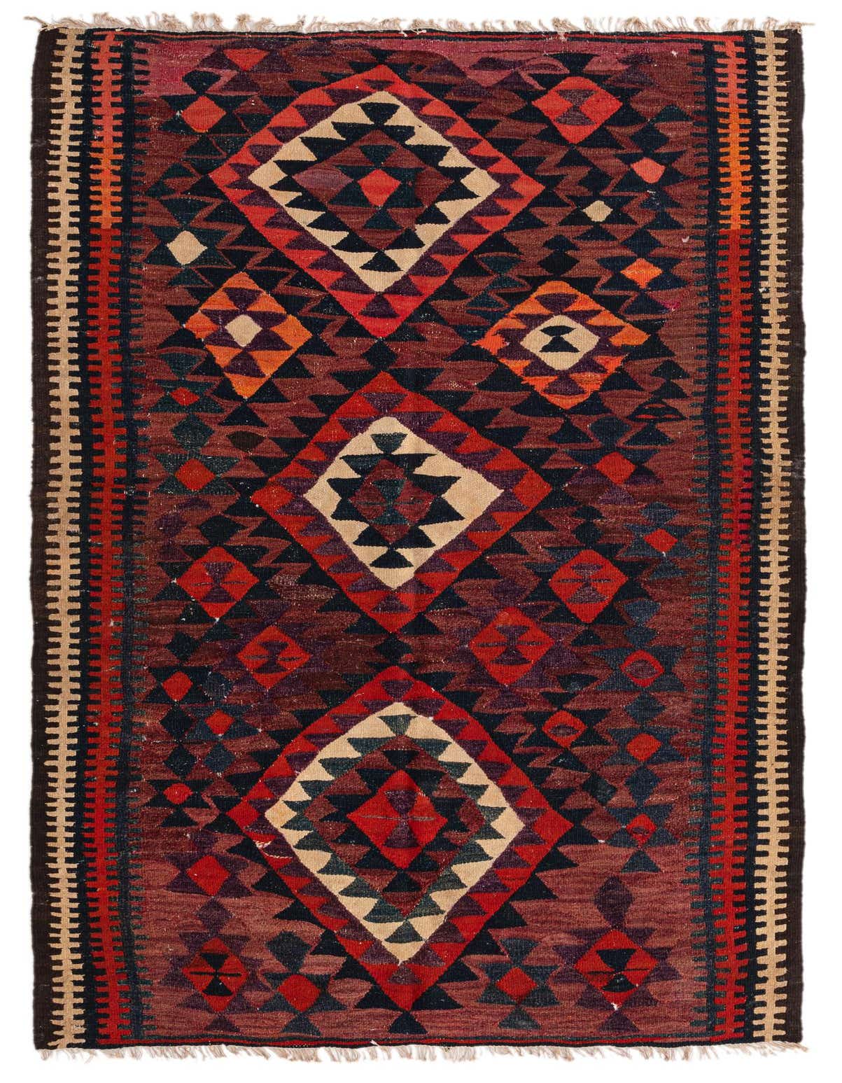 4' 9 x 7' 9 Hand Woven Kilim Fars Wool Rug