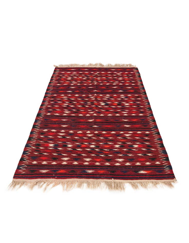 Detail image of 4' 3 x 6' 7 Hand Woven Kilim Fars Wool Rug