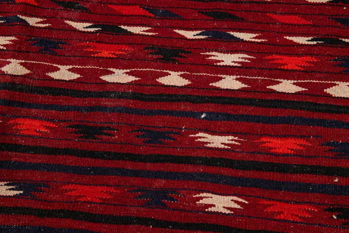 4' 3 x 6' 7 Hand Woven Kilim Fars Wool Rug