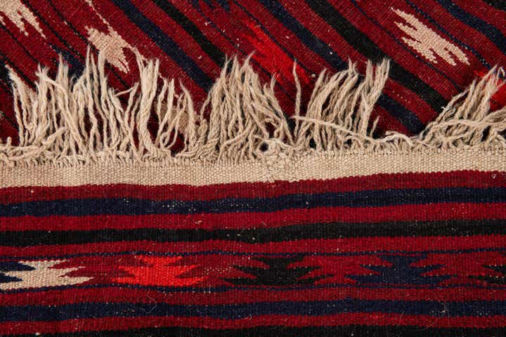 4' 3 x 6' 7 Hand Woven Kilim Fars Wool Rug