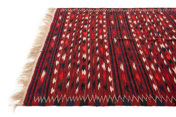 4' 3 x 6' 7 Hand Woven Kilim Fars Wool Rug