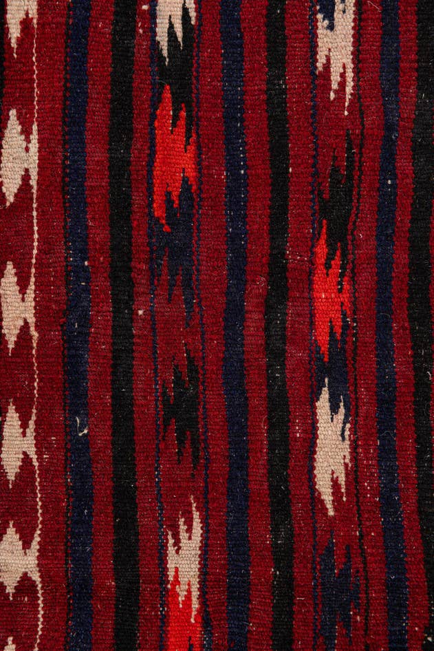 Detail image of 4' 3 x 6' 7 Hand Woven Kilim Fars Wool Rug