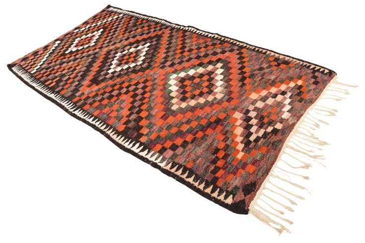 Detail image of 4' 7 x 8' 10 Hand Woven Kilim Fars Wool Rug