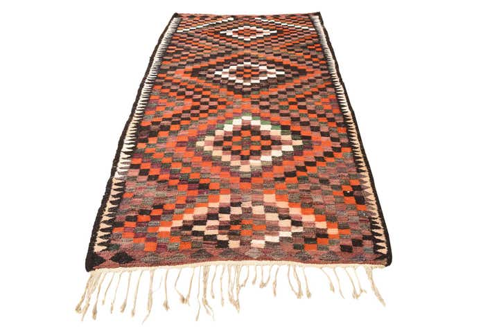 4' 7 x 8' 10 Hand Woven Kilim Fars Wool Rug