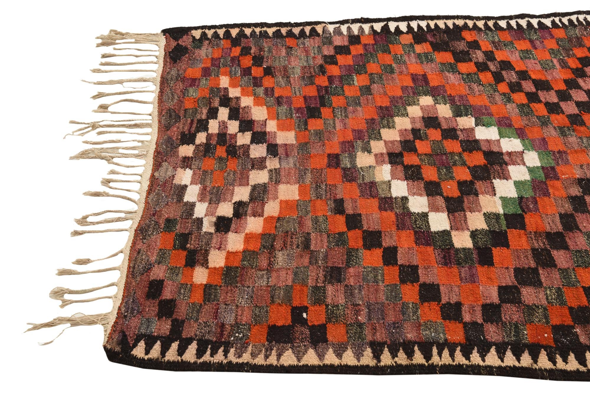 4' 7 x 8' 10 Hand Woven Kilim Fars Wool Rug