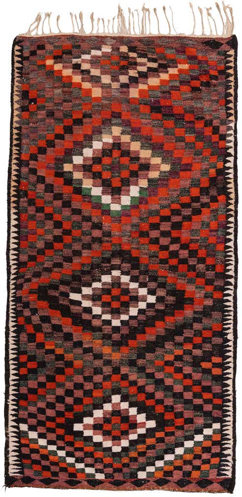 4' 7 x 8' 10 Hand Woven Kilim Fars Wool Rug