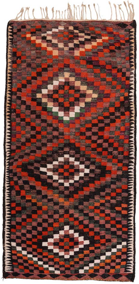 Detail image of 4' 7 x 8' 10 Hand Woven Kilim Fars Wool Rug