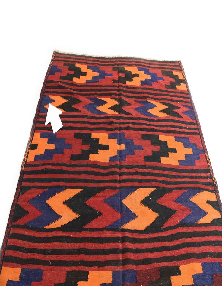 Detail image of 5' 5 x 9' 9  Hand Woven Kilim Fars Wool Rug