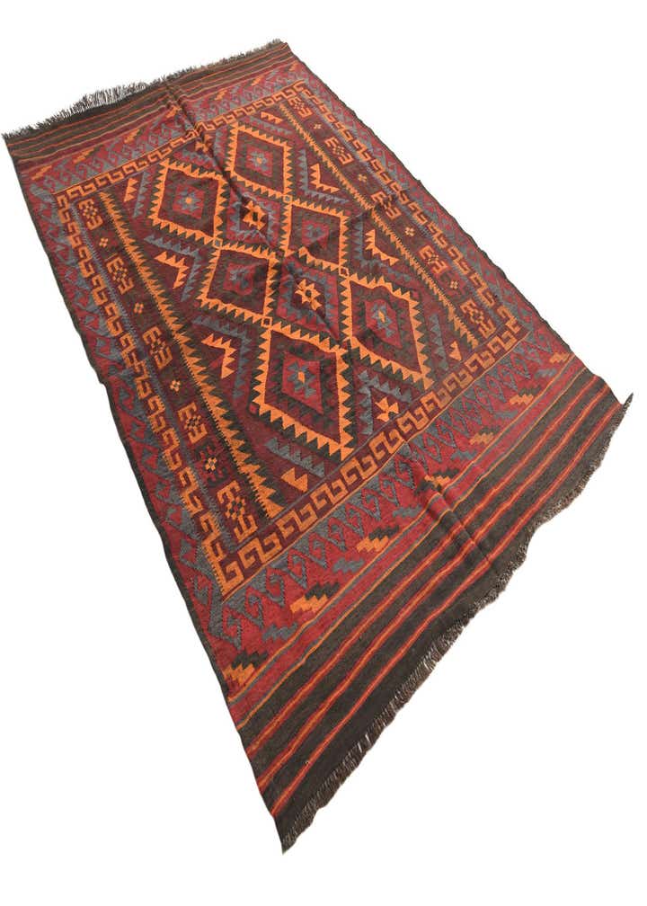 5' 7 x 8' 1 Hand Woven Kilim Fars Wool Rug