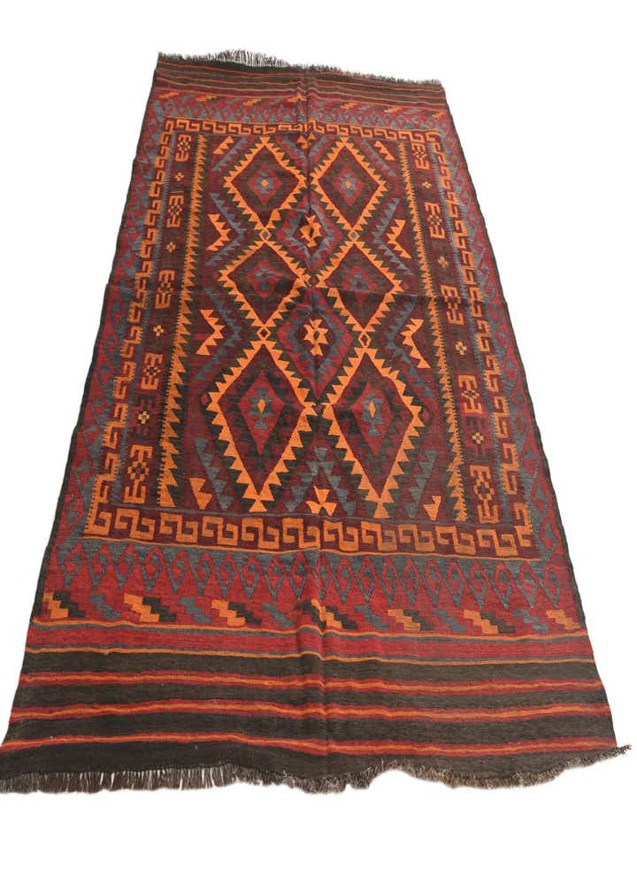 5' 7 x 8' 1 Hand Woven Kilim Fars Wool Rug
