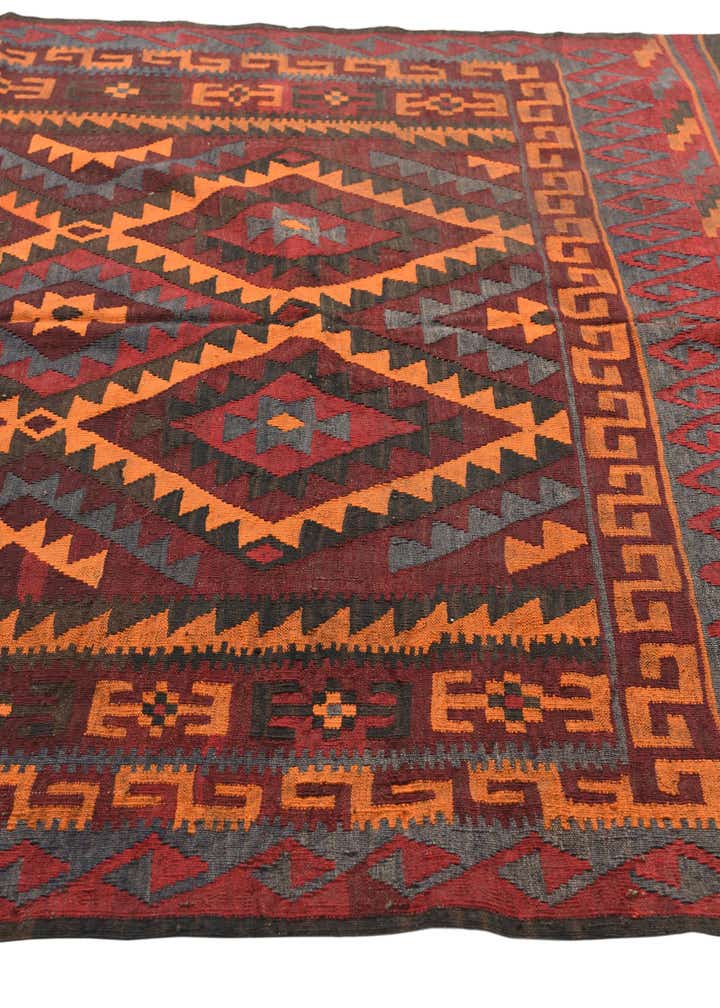 5' 7 x 8' 1 Hand Woven Kilim Fars Wool Rug