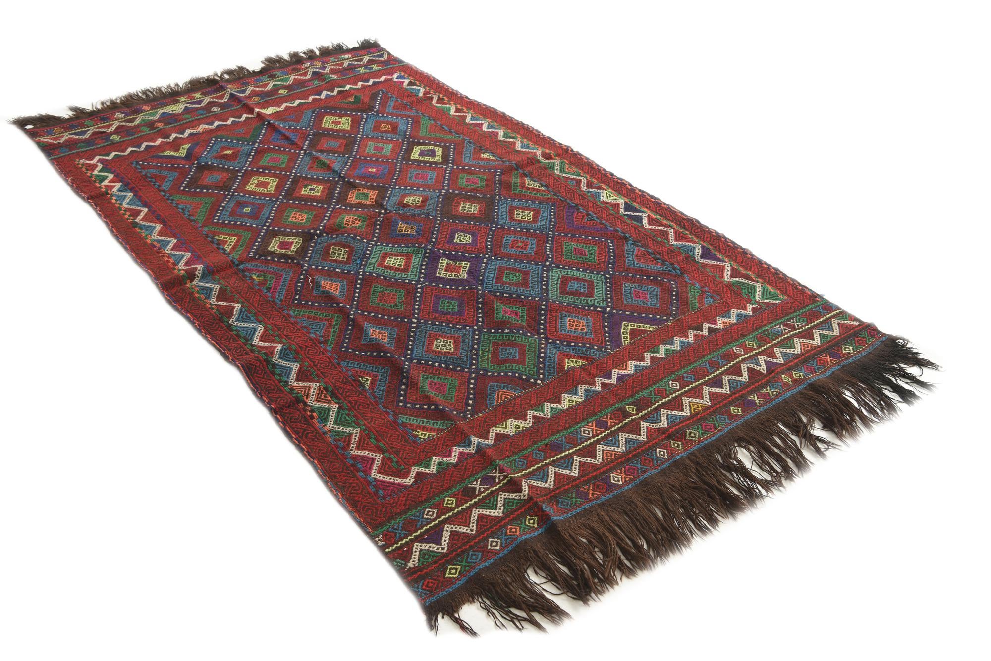 4' 8 x 8' 1 Hand Woven Kilim Fars Wool Rug