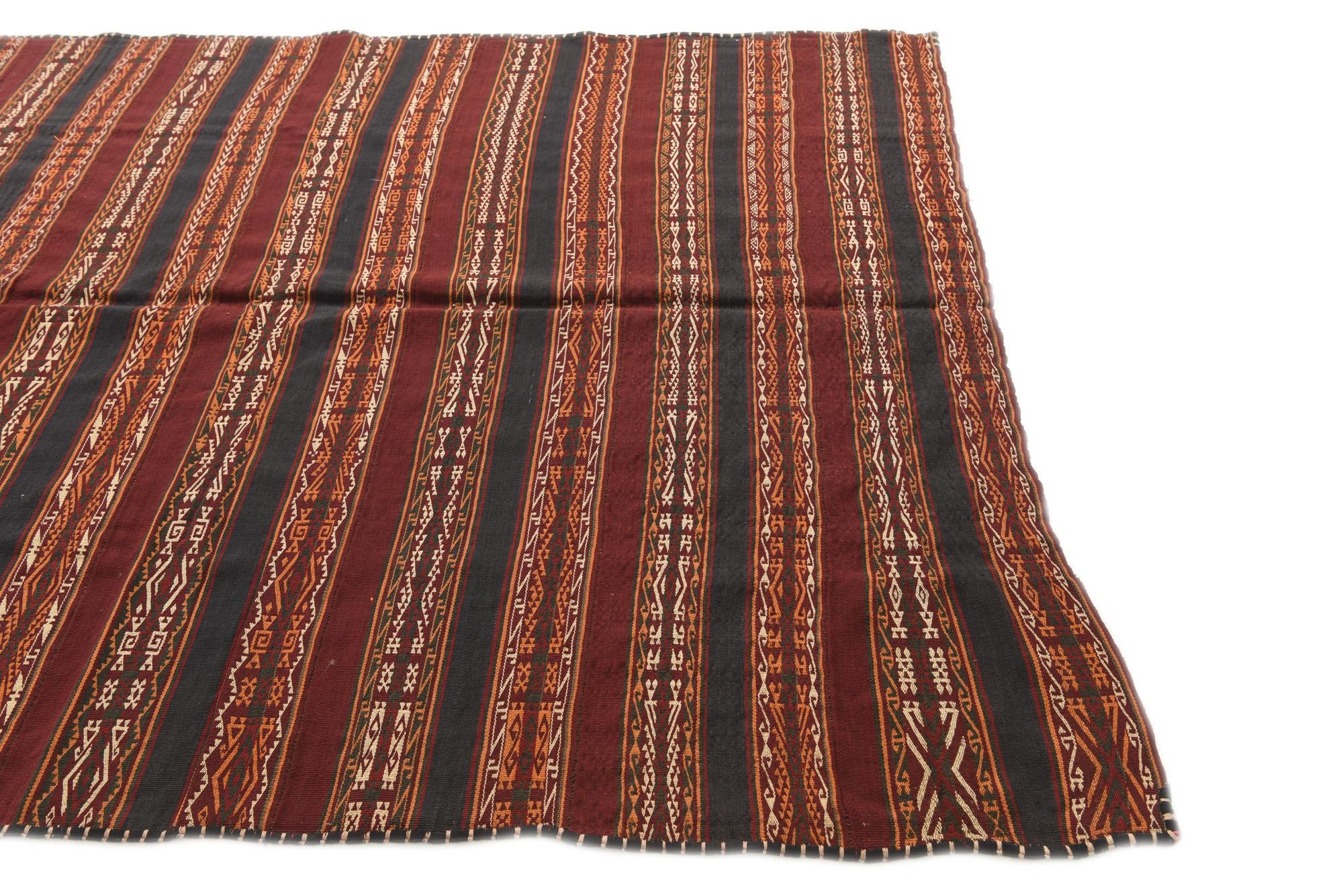 5' 8 x 10' 10 Hand Woven Kilim Fars Wool Rug