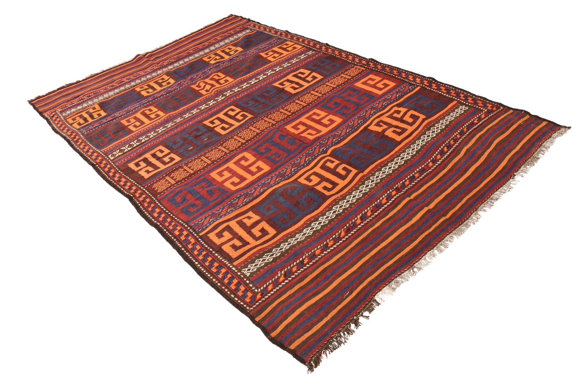 5' 6 x 8' 9 Hand Woven Kilim Fars Wool Rug