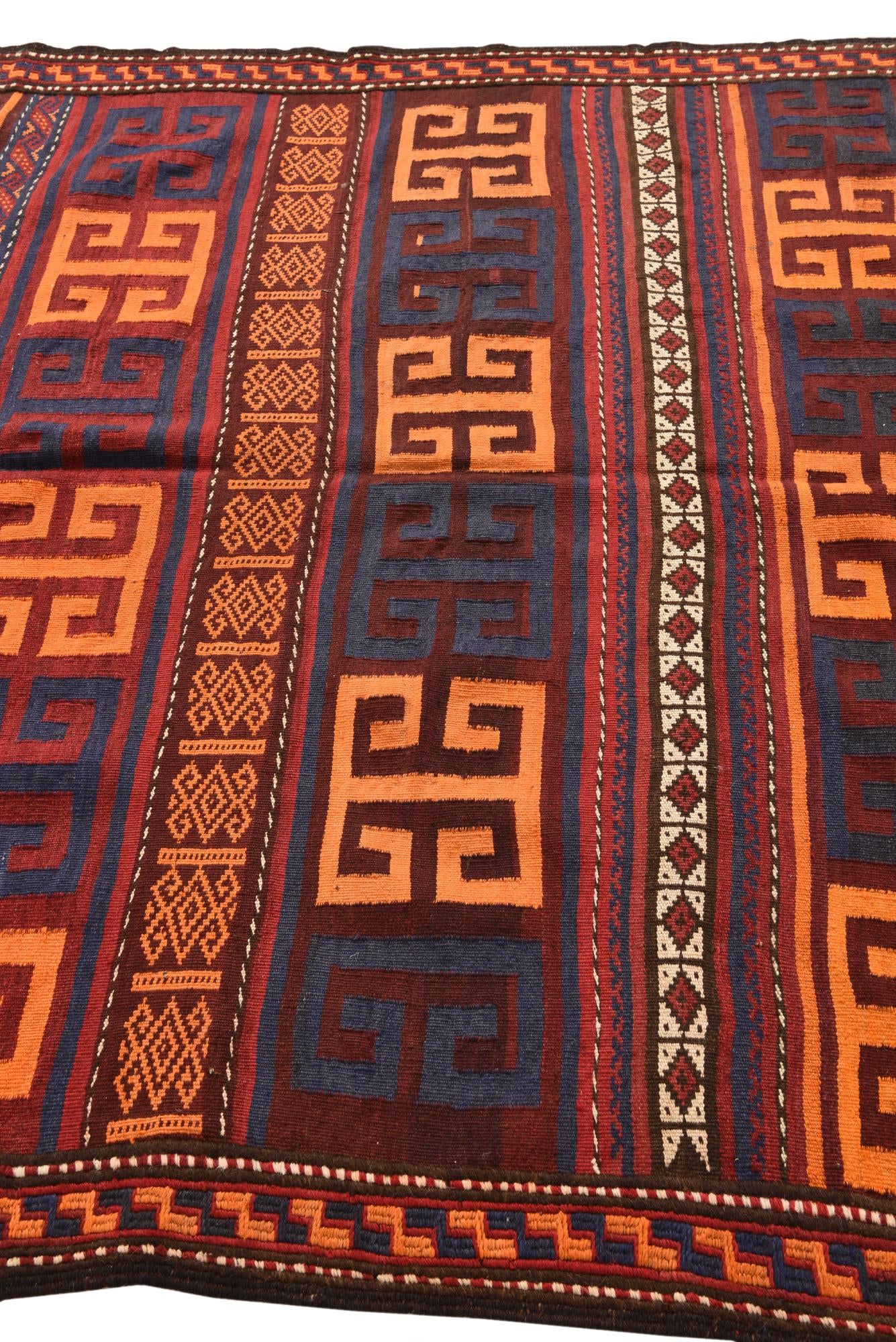 5' 6 x 8' 9 Hand Woven Kilim Fars Wool Rug