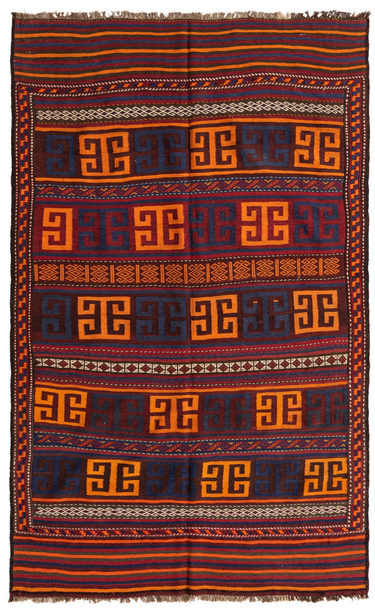 5' 6 x 8' 9 Hand Woven Kilim Fars Wool Rug