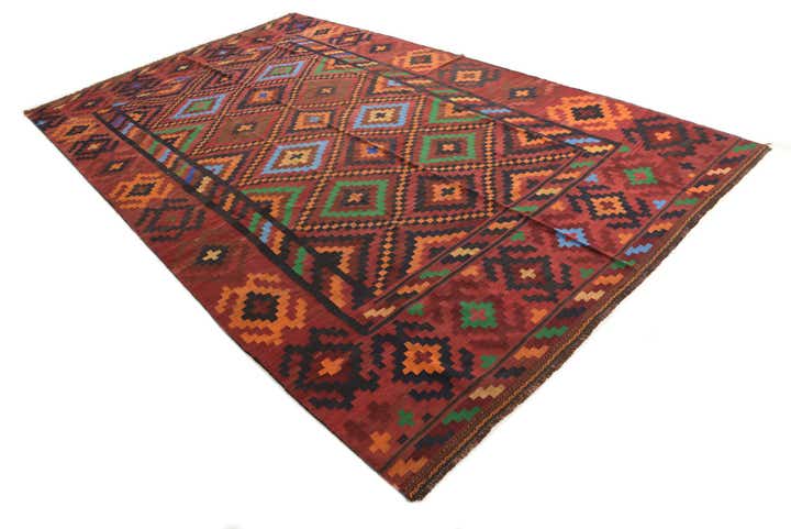 7' 8 x 12' 8 Hand Woven Kilim Fars Wool Rug