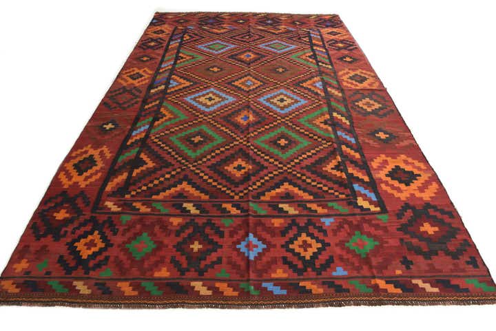 7' 8 x 12' 8 Hand Woven Kilim Fars Wool Rug