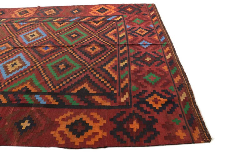 Detail image of 7' 8 x 12' 8 Hand Woven Kilim Fars Wool Rug