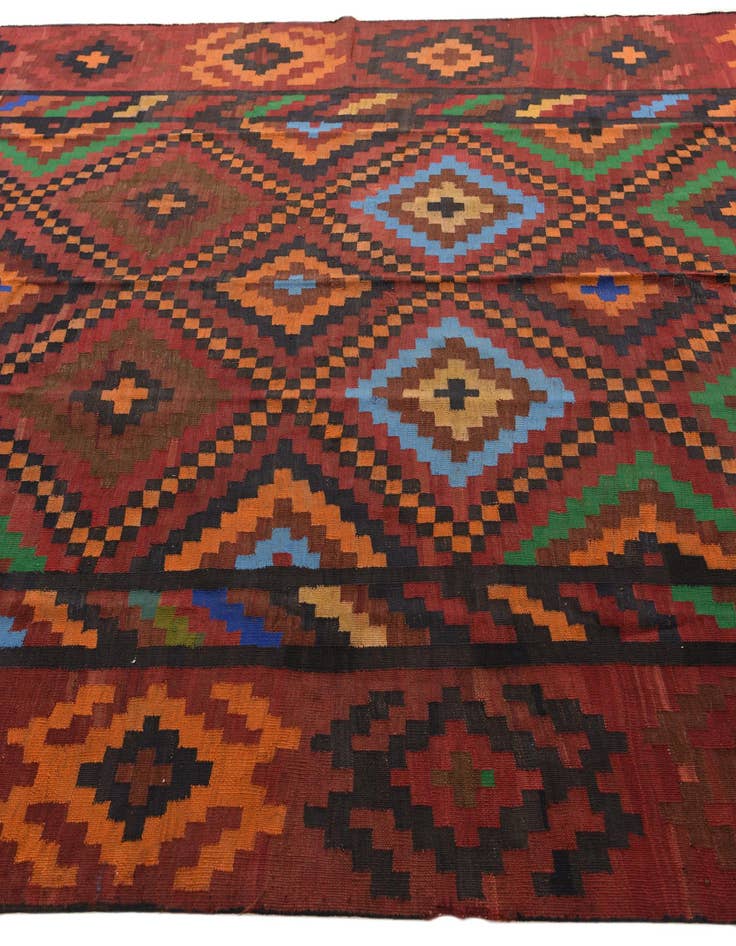 Detail image of 7' 8 x 12' 8  Hand Woven Kilim Fars Wool Rug