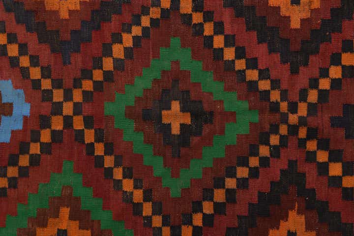 7' 8 x 12' 8 Hand Woven Kilim Fars Wool Rug