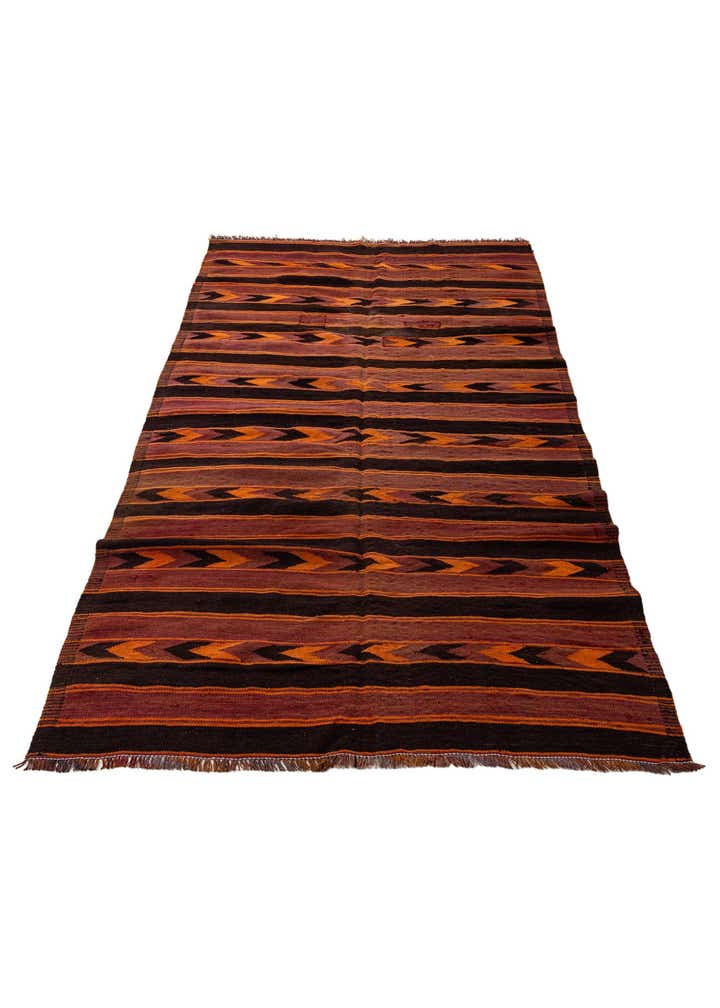 5' x 8' 3 Hand Woven Kilim Fars Wool Rug
