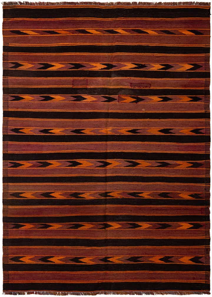 5' x 8' 3 Hand Woven Kilim Fars Wool Rug