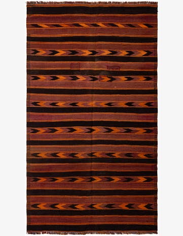 5' x 8' 3 Hand Woven Kilim Fars Wool Rug
