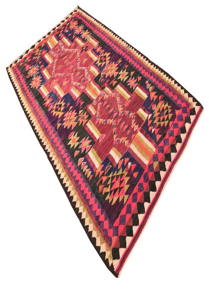 4' 7 x 7' 9 Hand Woven Kilim Fars Wool Rug