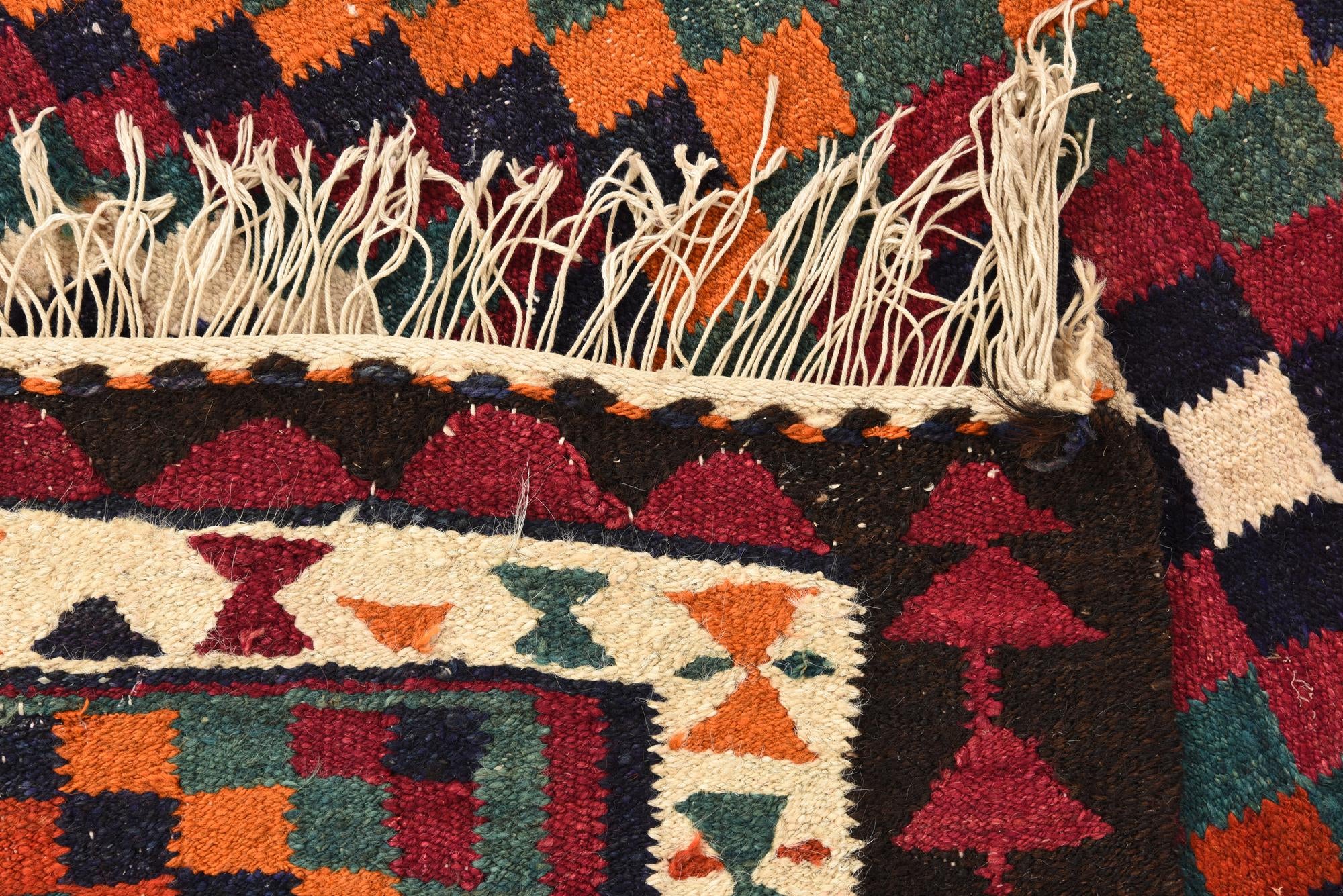 4' 4 x 8' 3 Hand Woven Kilim Fars Wool Rug