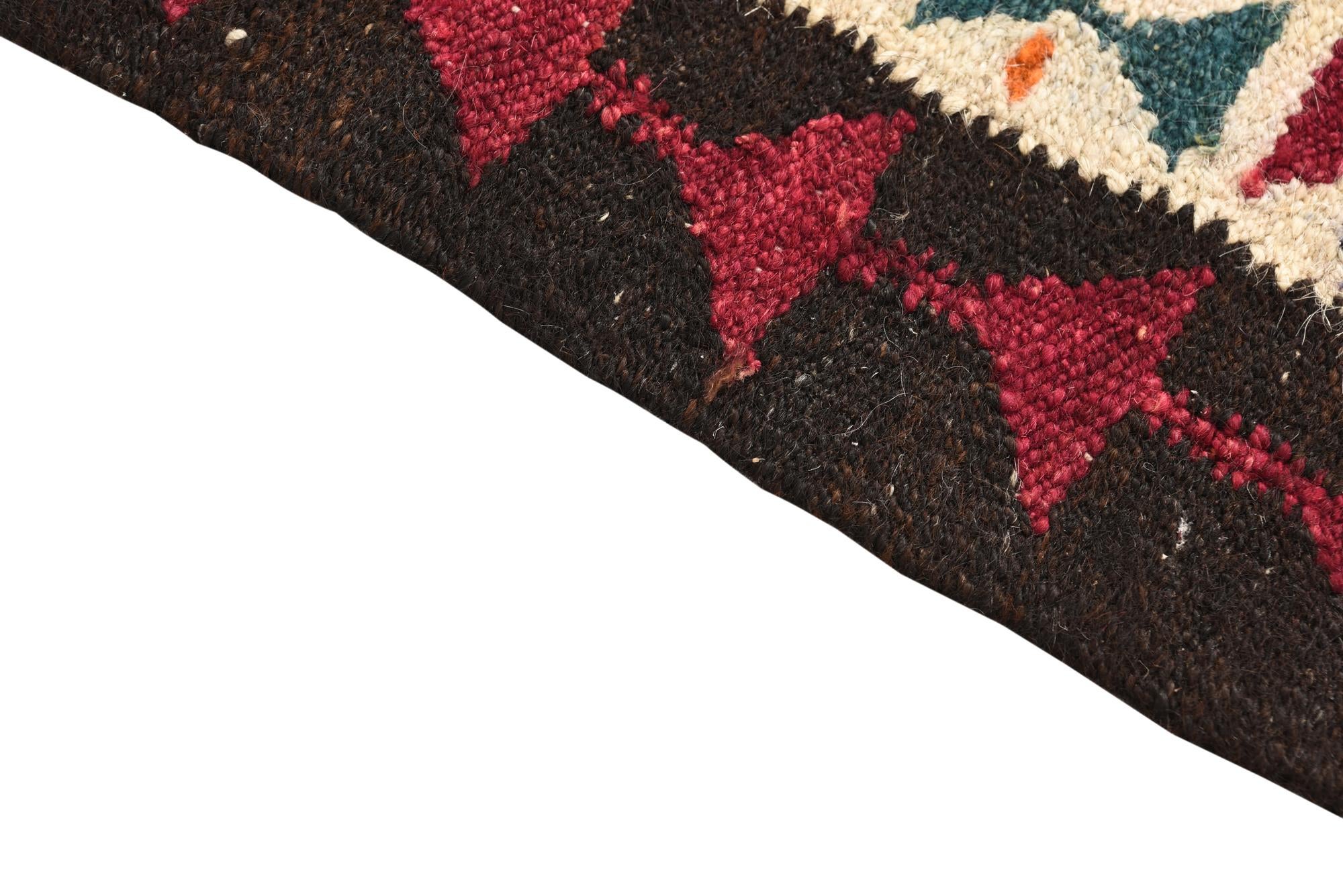 4' 4 x 8' 3 Hand Woven Kilim Fars Wool Rug