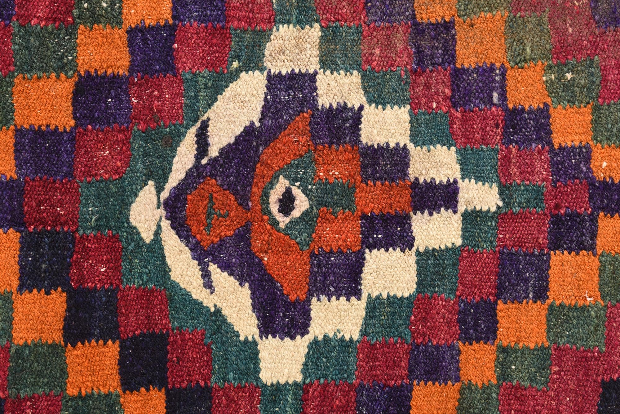4' 4 x 8' 3 Hand Woven Kilim Fars Wool Rug